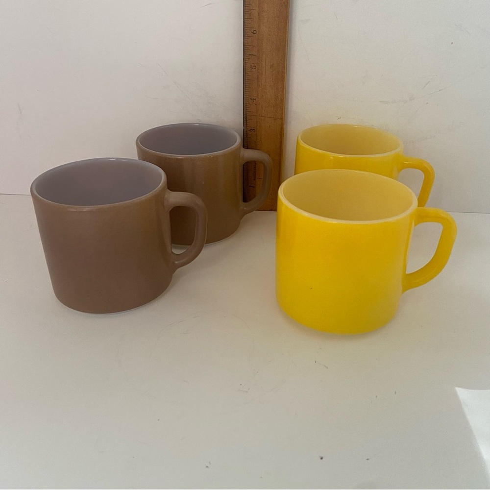 Yellow and Brown Mug Set